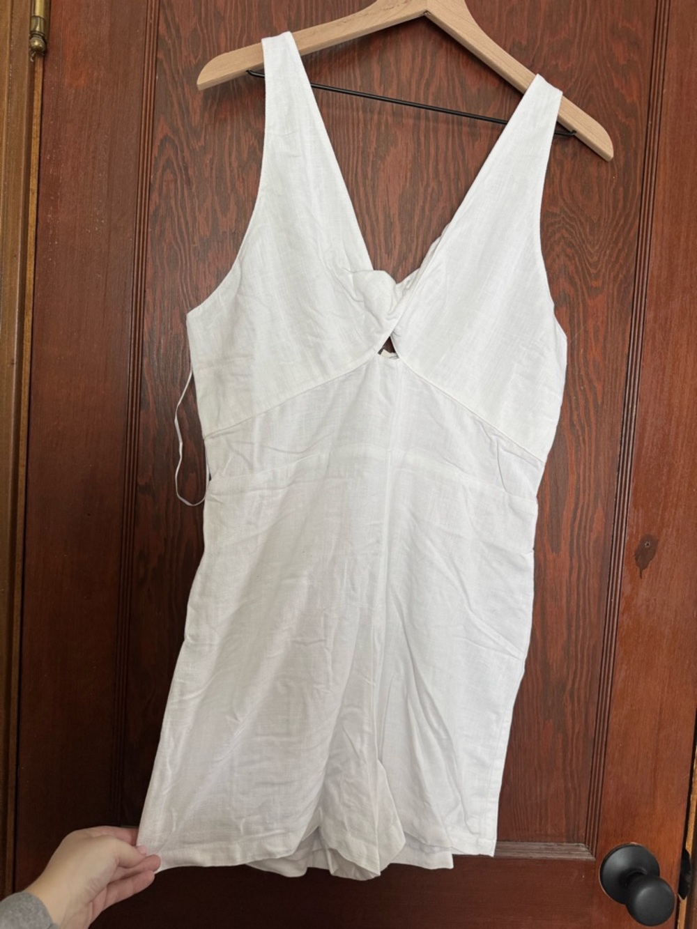 Francesca's White Textured Smocked Romper